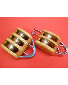 Blok, 3 + 2-schijfs, 14 - 16 mm, o.a. Maststrijkinstallatie, Neerhouder, Bakstag, enz.