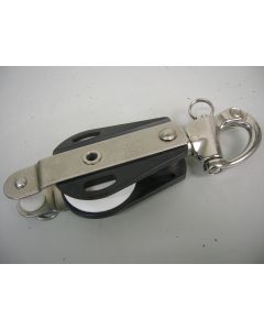 HYE Blok, 1-schijfs, hondsvot, draaiwartel, snapsluiting, 13 - 14 mm