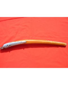 Helmhout met authentiek brons beslag, verchroomd