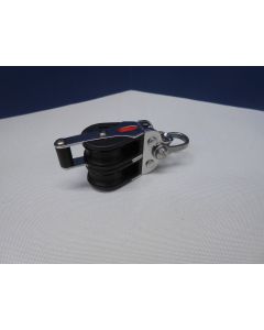 Ronstan Mini blok, 2-schijfs, hondsvot, kogellagers, 4 - 6 mm 