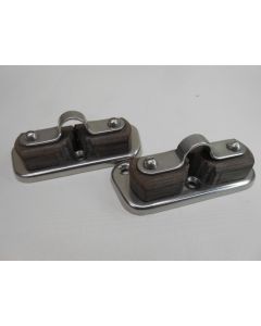 RVS/Tufnol Schootklemmen, touwklemmen, Camcleat, + geleider, 12 - 14 mm, set