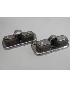 RVS/Tufnol Schootklemmen, touwklemmen, Camcleat, + geleider, 12 - 14 mm, set