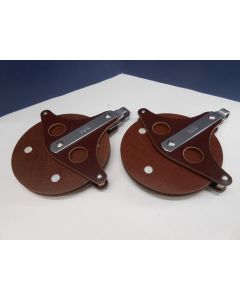 Blok, 1-schijfs, voor staaldraad 3 - 4 mm of Dyneema 3 - 5 mm, grote schijf