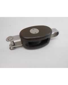 Blok, 1-schijfs,  hondsvot, 12 - 14 mm, "Houtlook"