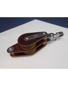 Blok, 2-schijfs, hondsvot, draaiwartel, 12 - 13 mm