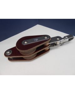 Blok, 2-schijfs, hondsvot, draaiwartel, 13 - 14 mm