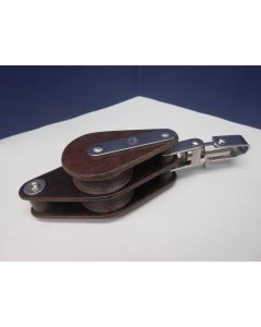 Blok, 2-schijfs, hondsvot, draaiwartel, 13 - 14 mm