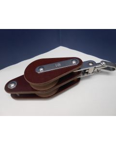 Blok, 2-schijfs, hondsvot, draaiwartel, 14 - 16 mm