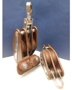 Grootschoot blokken set, 3 + 2-schijfs, 14 - 16 mm, ook voor Talie, Neerhaler, Bakstag, etc.