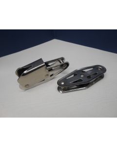 RVS Vioolblok + klem en enkelschijfs + hondsvot, talie-, neerhaler set, 4 - 7 mm