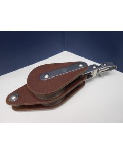 Blok, 2-schijfs, hondsvot, draaiwartel, 14 - 16 mm