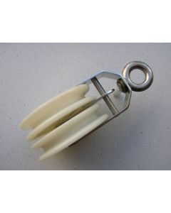 Speedboot Stuurkabel blok + wartel, Stuurwielblok, Stuurblokwartel, 2-schijfs