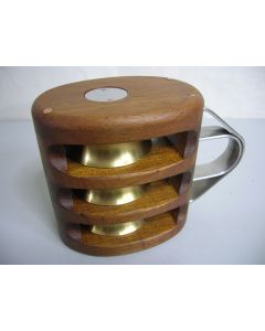 Blok, 3-schijfs, 18 - 20 mm, teak